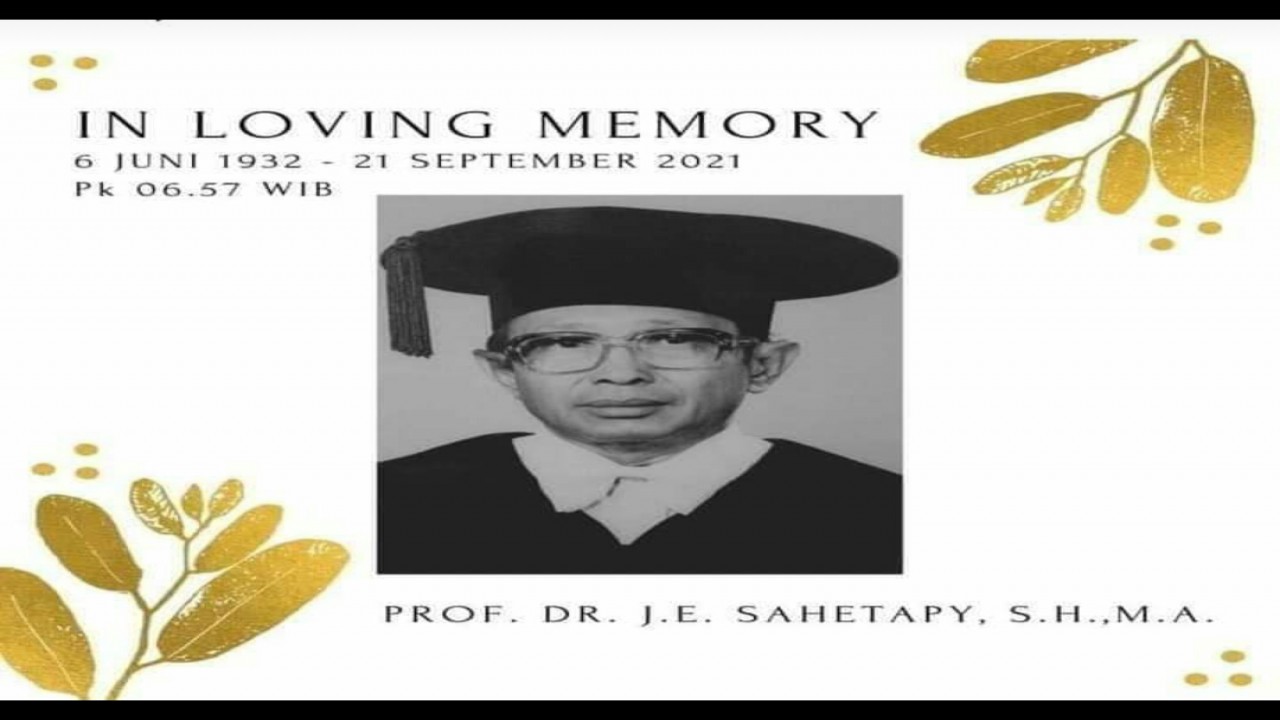 Prof JE Sahetapy dalam kenangan. (Net)