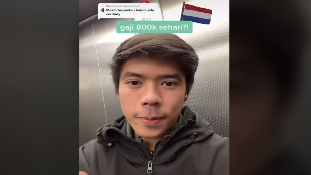 Mahasiswa asal Indonesia Baginda Mufti kuliah sambil kerja di Belanda. (Tangkapan layar TikTok @bagindamufti)