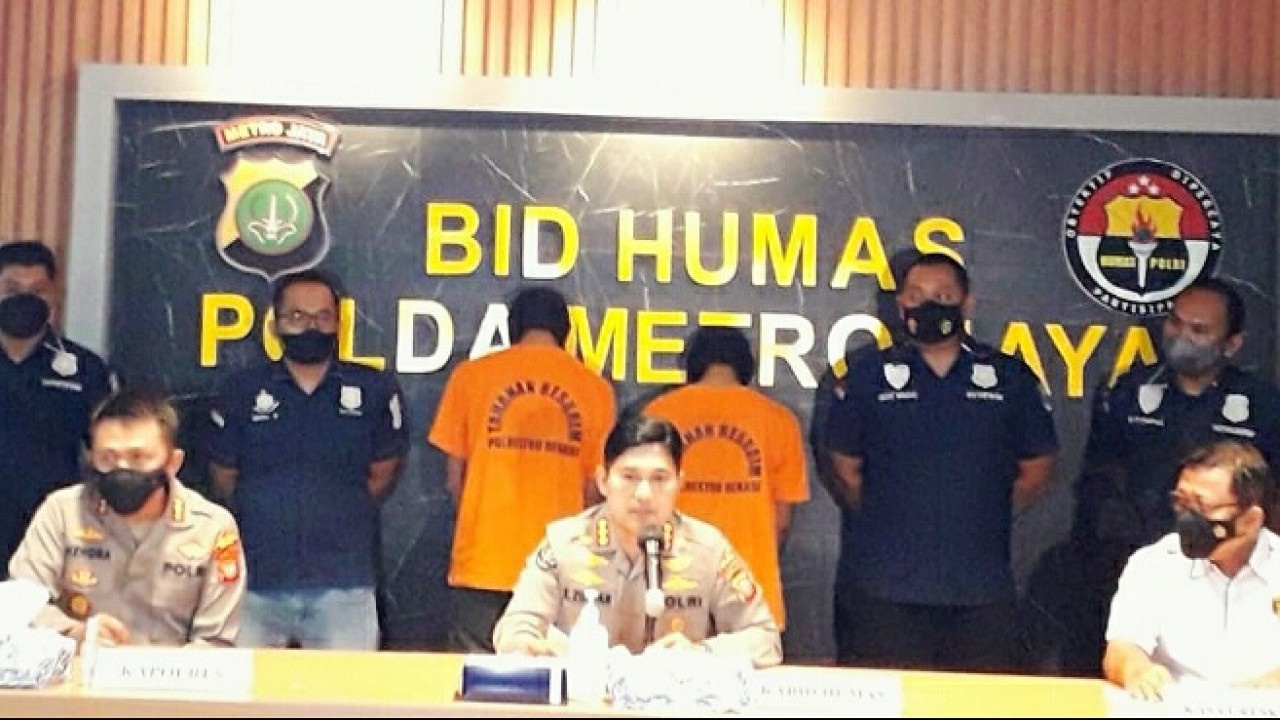 Konferensi pers Polda Metro Jaya terkait kasus mutilasi di Bekasi.