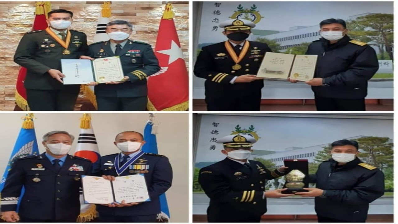 Empat perwira menengah TNI mendapat penghargaan atas prestasi terbaik yang mereka torehkan dalam tugas pendidikan di Korea Selatan/ist