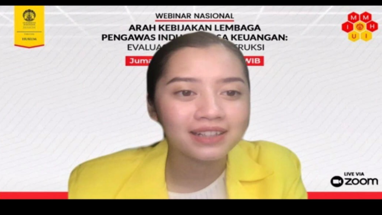 Puteri Ketua MPR RI Bambang Soesatyo, Saras Shintya Putri (Chaca), menjadi moderator Webinar Nasional (Foto:mpr.go.id)