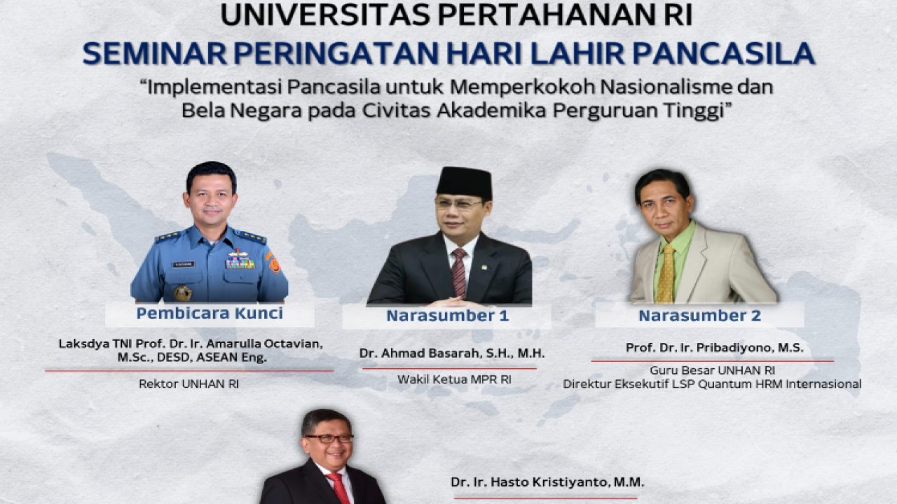 Seminar Peringatan Hari Lahir Pancasila di Universitas Pertahanan (Unhan). Foto: Dok MPR