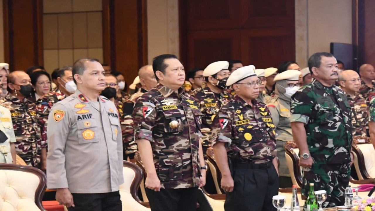 Ketua MPR RI sekaligus Wakil Ketua Umum Forum Komunikasi Putra Putri Purnawirawan dan TNI Polri (FKPPI)/Kepala Badan Bela Negara FKPPI Bambang Soesatyo. Foto: Dok MPR