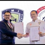 Ketua MPR RI sekaligus Ketua Umum Ikatan Motor Indonesia (IMI) Bambang Soesatyo bersama Presiden Kongres Advokat Indonesia (KAI) Tjoetjoe Hernanto-1664632862