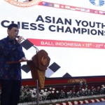 Ketua Umum PB Percasi GM Utut Adianto memberikan sambutan pada pembukaan Asian Youth Chess Championships di Bali -1665821915