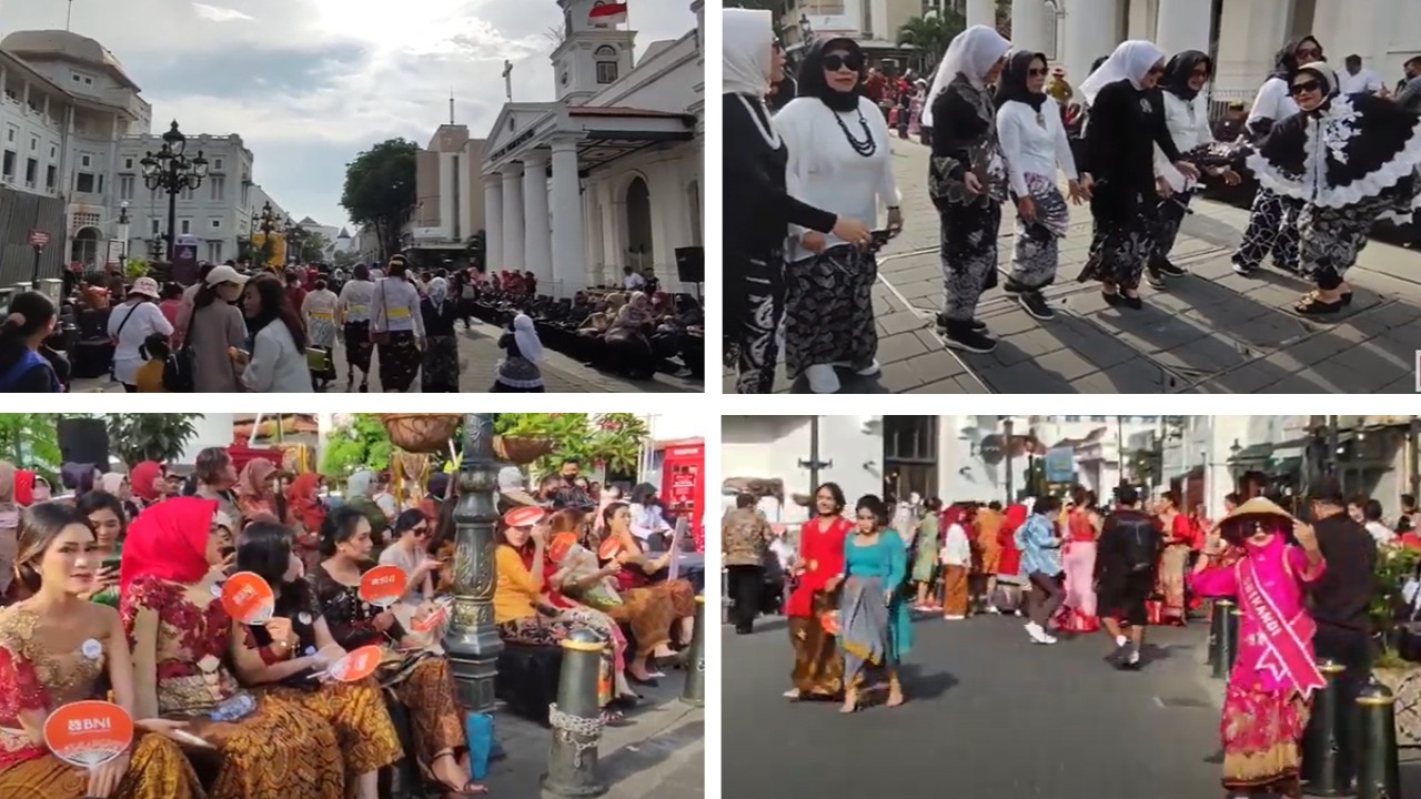 Pemkot Semarang menggelar Parade Batik Specta pada Sabtu (1/10/2022). (foto: Antara)