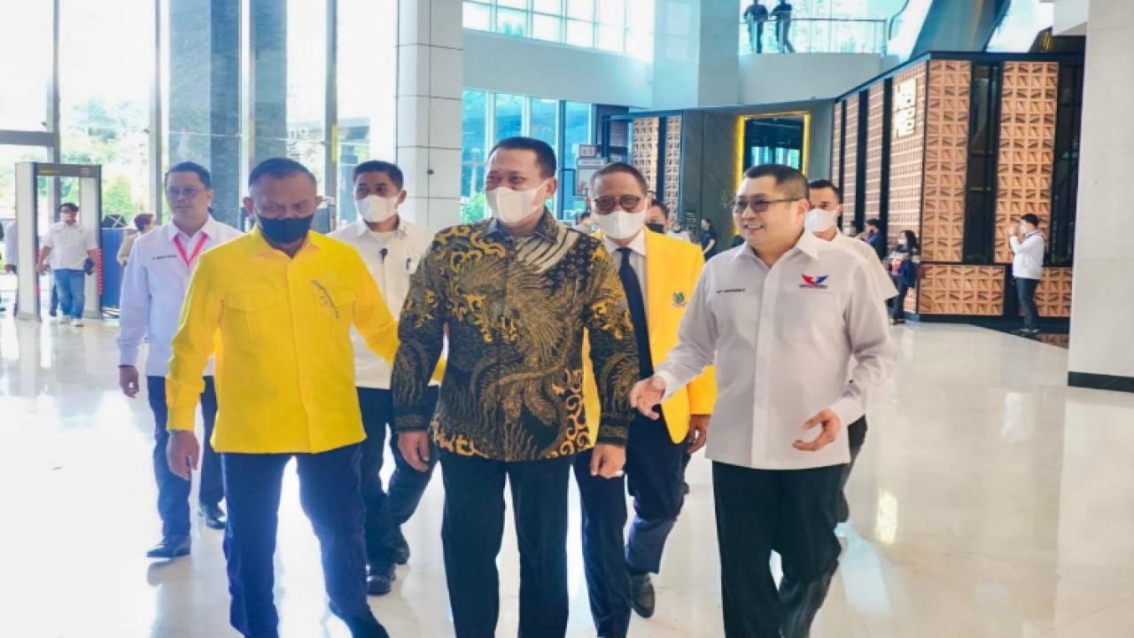 Ketua MPR RI Bambang Soesatyo menghadiri HUT Perindo ke-8 di Jakarta. Dok MPR