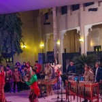 Pentas Saung Angklung Udjo di pelataran Al Ibdaa komplek kebudayaan Katara di Doha, Qatar, pada Sabtu (26/11/2022). (ANTARA/Gilang Galiartha)-1669527146