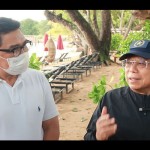Wakil Presiden Ma'ruf Amin (kanan) usai berolahraga di Kawasan Nusa Dua, Bali, Jumat (23/12/2022). (ANTARA/Rangga Pandu Asmara Jingga/pri)-1671767207