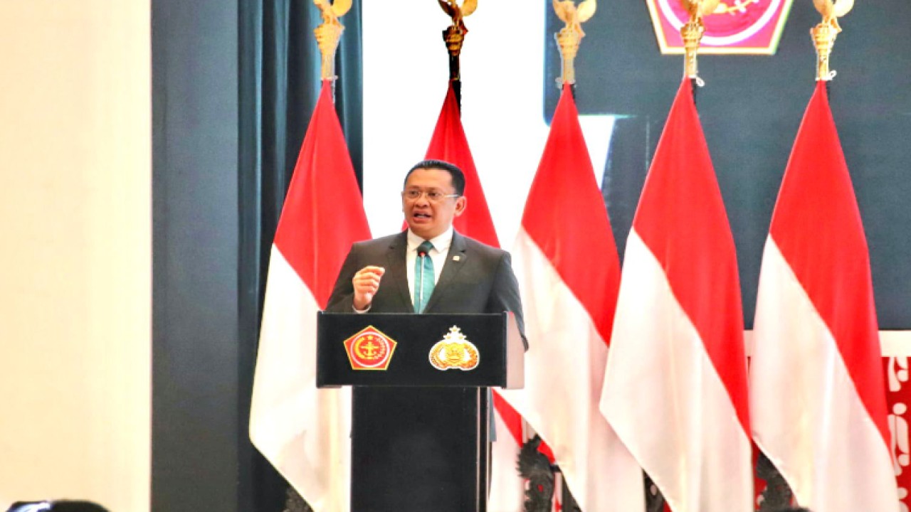 Ketua MPR RI Bambang Soesatyo memberikan pembekalan pada Rapat Pimpinan TNI-Polri 2023/Dok MPR
