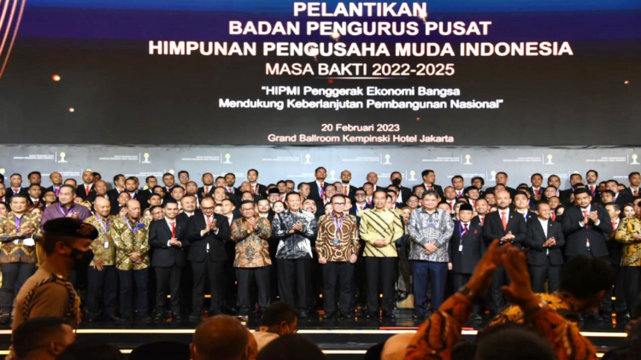 Ketua MPR RI Bambang Soesatyo menghadiri pelantikan BPP HIPMI 2022-2025 oleh Presiden Joko Widodo di Jakarta/Dok MPR