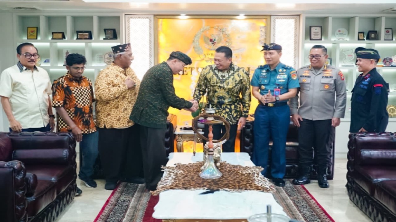 Ketua MPR RI Bambang Soesatyo menerima Panitia Perayaan Nyepi Nasional, di Jakarta, Kamis (11/5/23)/Dok MPR