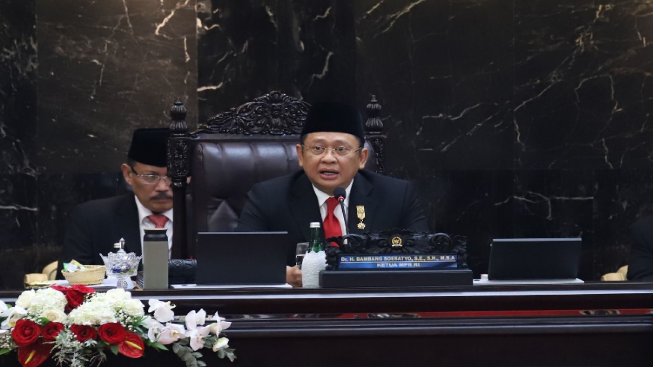 Ketua MPR RI Bambang Soesatyo saat Sidang Tahunan MPR RI Tahun 2023 dan Sidang Bersama DPR RI dan DPD RI Tahun 2023, di Gedung Nusantara MPR RI/DPR RI/DPD RI, Jakarta/Dok MPR