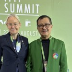 Komjen Pol (Purn) Oegroseno bersama Presiden ITTF Ms.Petra Sorling dalam ITTF meeting di Bangkok Thailand