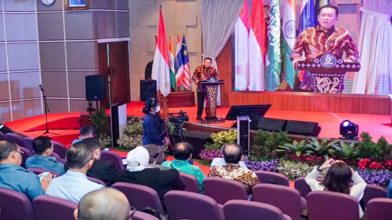 Ketua MPR RI Bambang Soesatyo dalam Seminar Nasional Program Pendidikan Reguler Angkatan ke-65 (PPRA-LXV) Tahun 2023, diselenggarakan Lemhannas, di Jakarta/Dok MPR