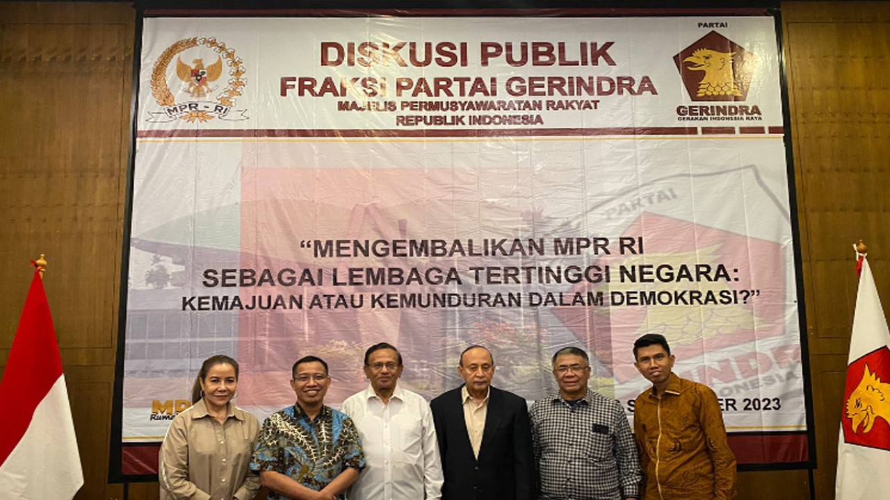 Fraksi Partai Gerakan Indonesia Raya (F-Gerindra) MPR RI kembali mengadakan Diskusi Publik Akademik, di Bogor (6/9/23023).