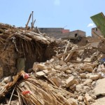 Reruntuhan bangunan pasca gempa yang mengguncang Maroko. (Xinhua)-1694417595