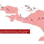 Peta sebaran lumbung sosial Kementerian Sosial di Pulau Papua. (ANTARA/HO-Kemensos)-1698303914