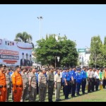 Apel kesiapan siagaan penanggulangan bencana tahun 2023 di Alun-alun Kudus, Senin (20/11/2023). (ANTARA/Akhmad Nazaruddin Lathif)-1700464382