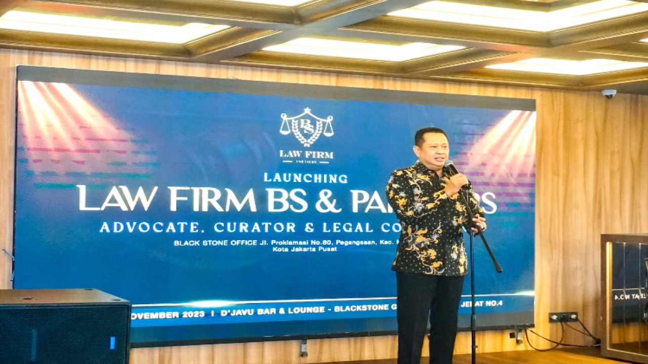 Ketua MPR RI Bambang Soesatyo dalam launching Law Firm BS and Partner, di D'Javu Lounge, Black Stone Garage Kebayoran Baru Jakarta Selatan/Dok MPR 