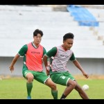 Pemain PSMS saat menggelar latihan di Stadion Mini Dispora Sumut (ANTARA/Juraidi)-1699521160