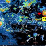 Tangkapan layar citra satelit yang dipublikasikan BMKG mendeteksi bibit siklon tropis 17W, Selasa (14/11/2023). (ANTARA/HO-BMKG)-1699961291