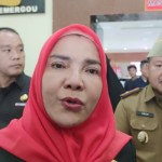Wali Kota Bandarlampung Eva Dwiana saat dimintai keterangan. Bandarlampung, Senin, (20/11/2023). (ANTARA/Dian Hadiyatna)-1700478199