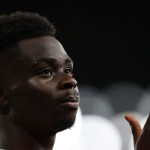 Arsip - Pemain gelandang Arsenal Bukayo Saka (ANTARA/AFP-ADRIAN DENNIS)-1701585952
