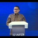 Kepala Badan Kebijakan Fiskal Febrio Kacaribu saat menyampaikan sambutan dalam AIFED 2023 di Bali, Rabu (6/12/2023) (AIFED 2023)-1701848439