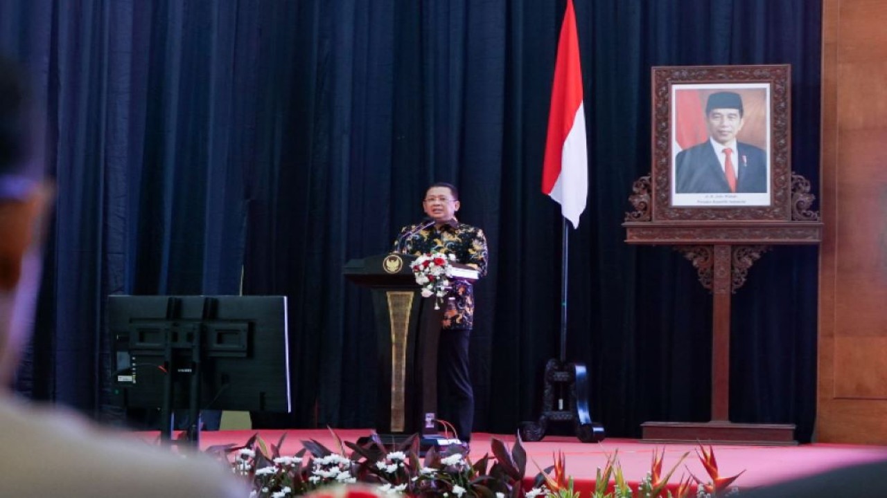 Bamsoet saat memberikan Sosialisasi Empat Pilar MPR RI kepada Ikatan Notaris Indonesia di Jakarta, Rabu (10/1/24).