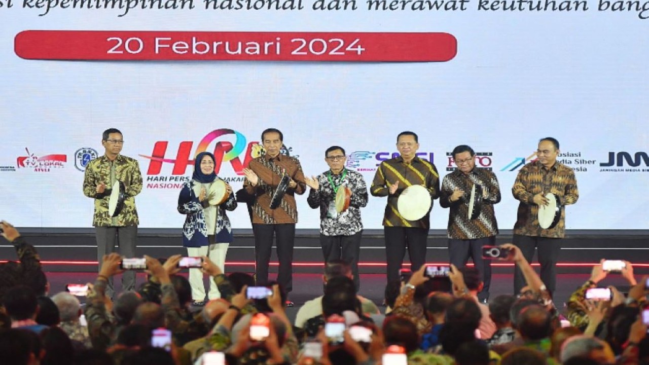 Bamsoet usai menghadiri Puncak Peringatan Hari Pers Nasional 2024, di Jakarta, Selasa (20/2/24).