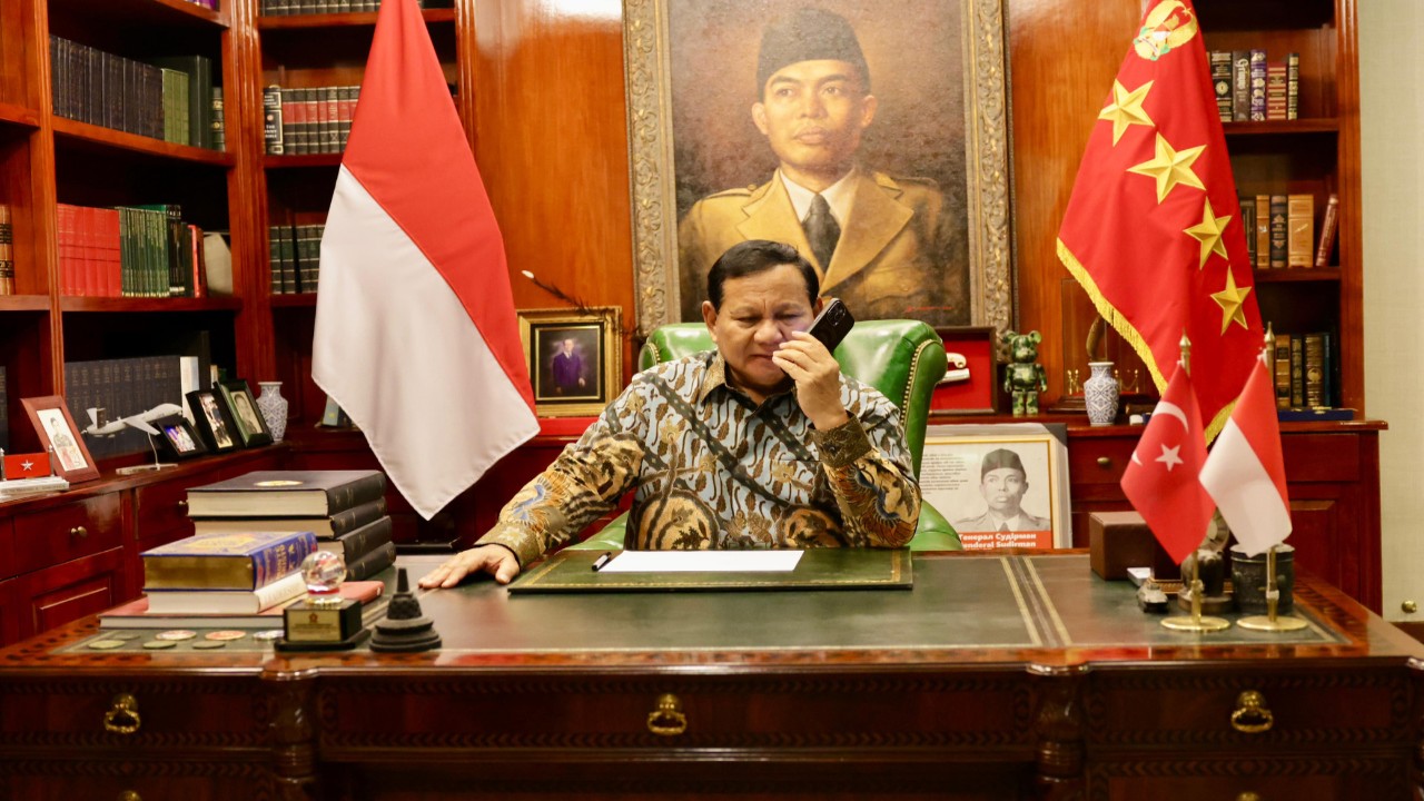 Prabowo Subianto menerima ucapan selamat dari Presiden Turki, Recep Tayyip Erdogan