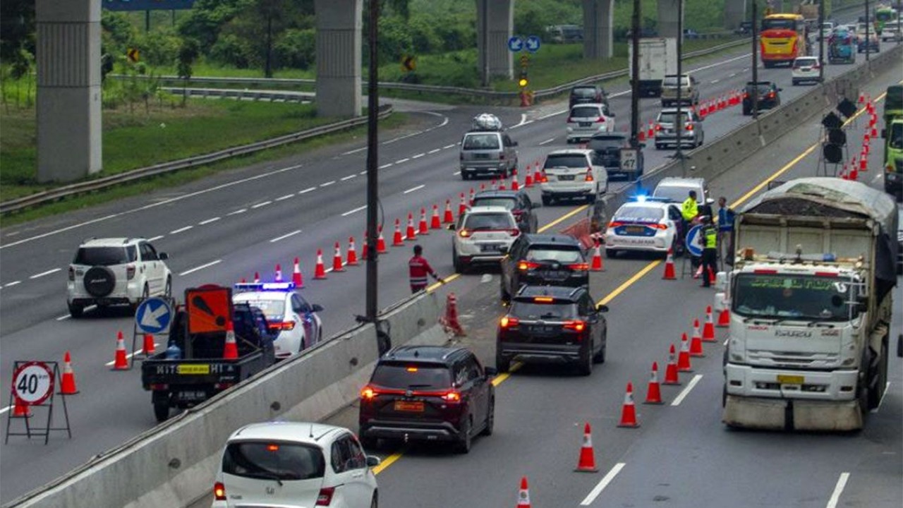 ilustrasi. Penerapan lajur contraflow. (Foto: Istimewa via most1058fm.com)