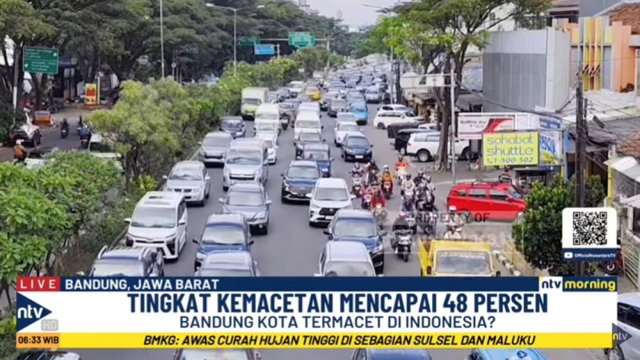 andung menempati posisi ke-12 dalam daftar kota termacet di dunia.
