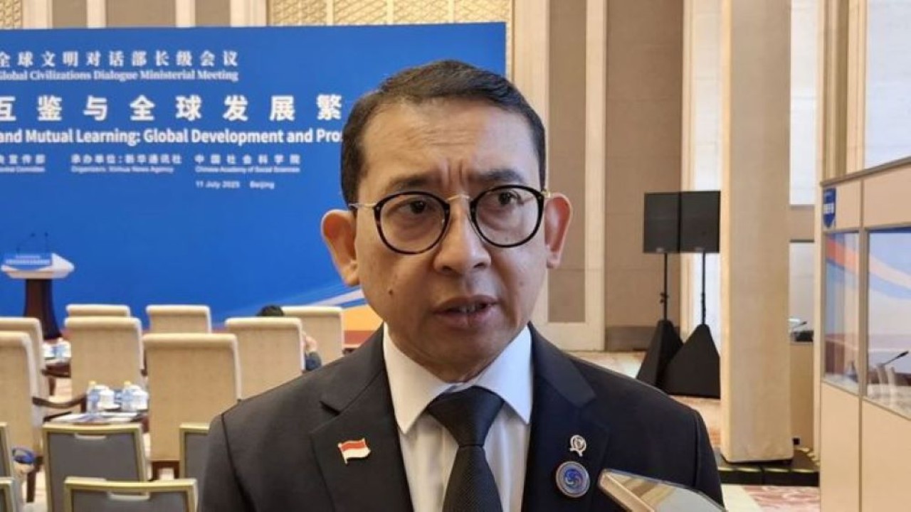 Menteri Kebudayaan Republik Indonesia Fadli Zon saat menghadiri diskusi global di Beijing, China. (Antara)
