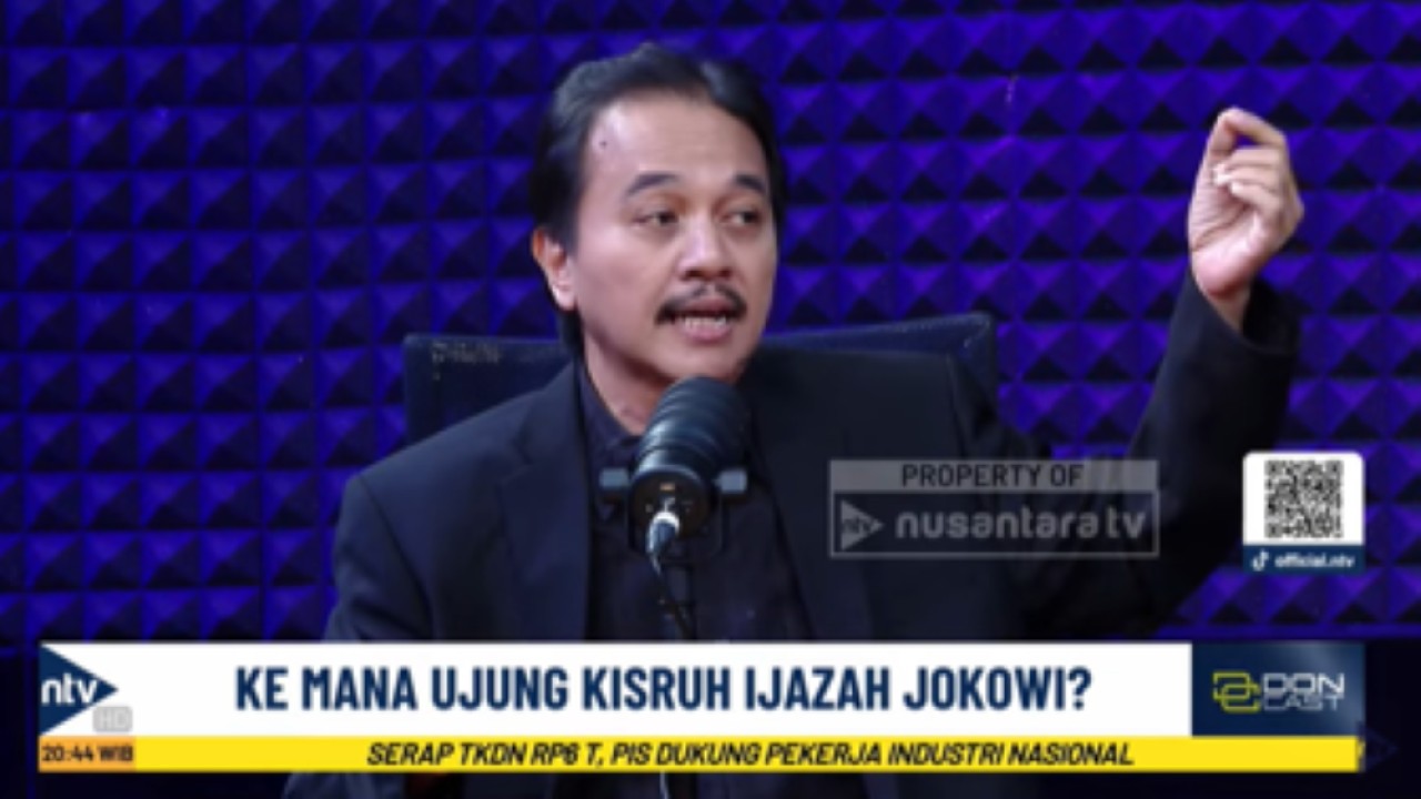 Pakar telematika Roy Suryo dalam acara DonCast di Nusantara TV
