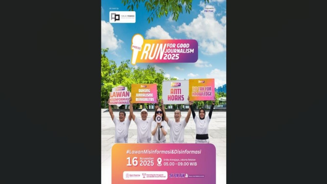 Forum Pemred Indonesia akan menggelar acara  Run For Good Journalism 2025, Minggu (16/11/2025) di Jakarta.  (Foto: Istimewa)
