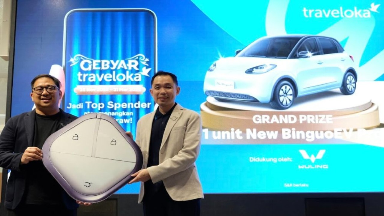 Wuling mempersembahkan New BinguoEV Pro sebagai hadiah utama di Gebyar Traveloka 2025. (Foto: Istimewa)