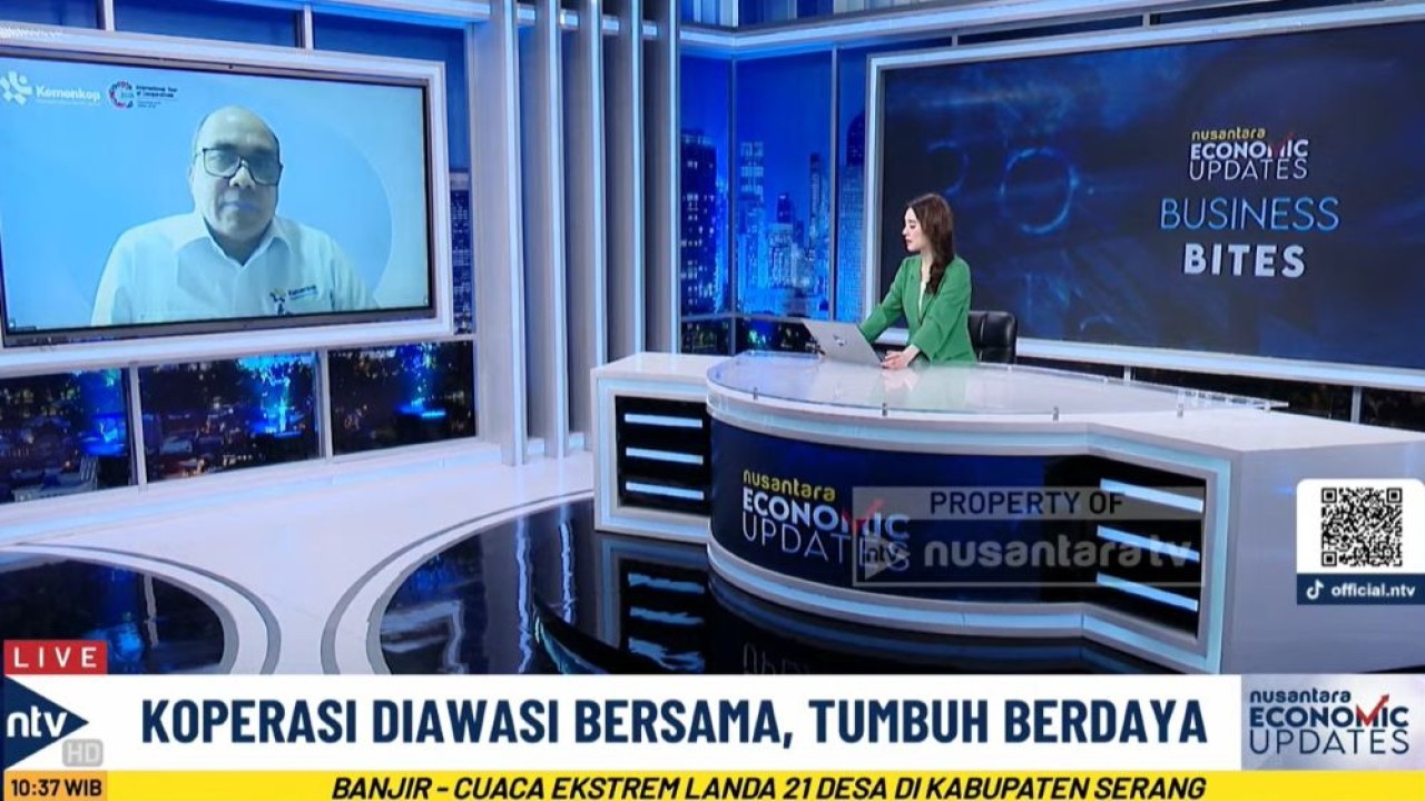 Deputi Bidang Pengawasan Koperasi Kementerian Koperasi, Herbert O. Siagian saat menjadi narasumber dalam Nusantara Economic Updates, Senin, 22 Desember 2025.
