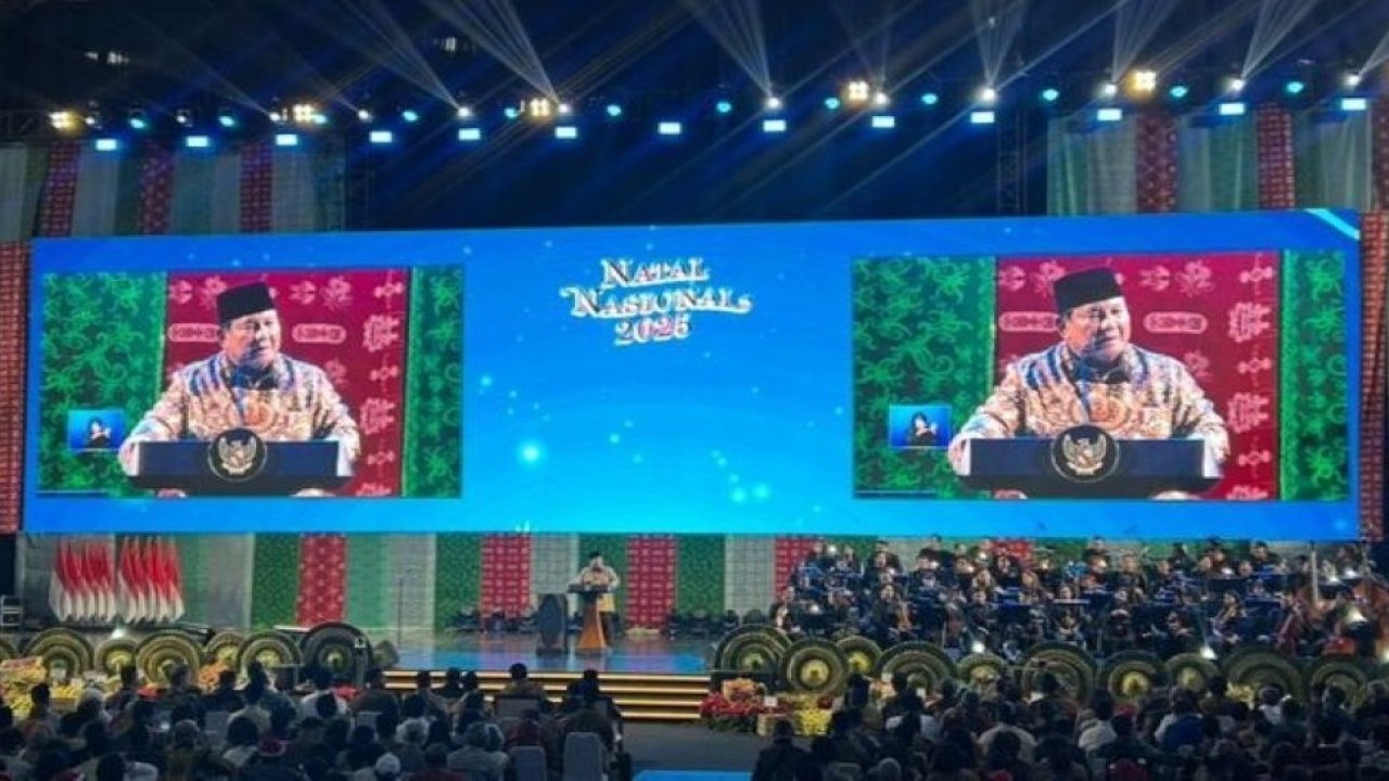 Presiden Prabowo Subianto di perayaan Natal Nasional 2025. (Foto: NTVnews.id)