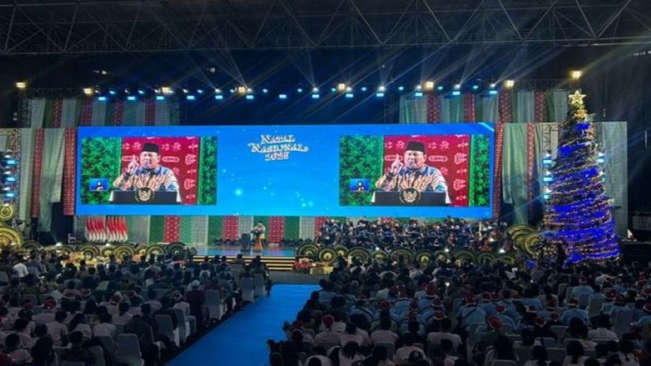 Presiden Prabowo Subianto di perayaan Natal Nasional 2025. (Foto: NTVnews.id)