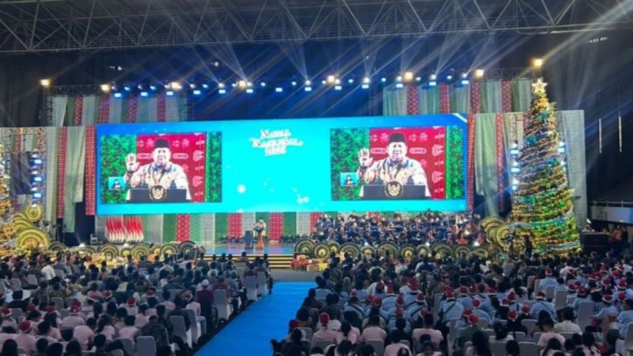 Presiden Prabowo Subianto di perayaan Natal Nasional 2025. (Foto: NTVnews.id)