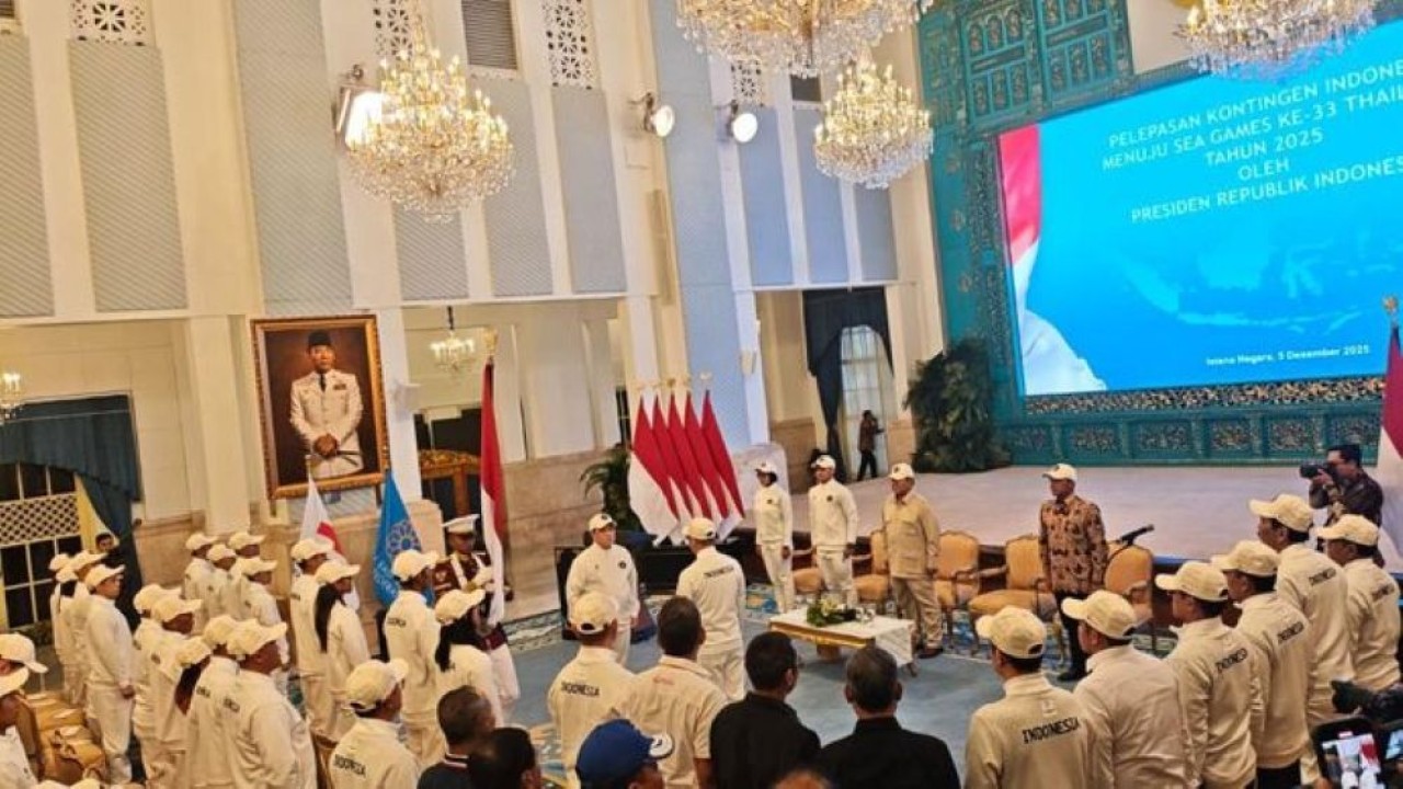 Presiden Prabowo Subianto melepas atlet SEA Games ke-33 Thailand. (Foto: NTVnews)