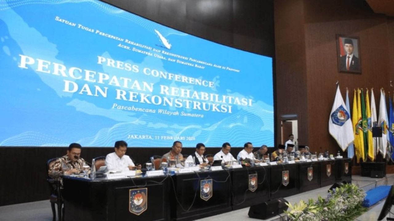 Menteri Pendidikan Dasar dan Menengah Abdul Mu'ti saat konferensi pers di Jakarta, Rabu (11/2/2026). (Foto: Dok/Istimewa)