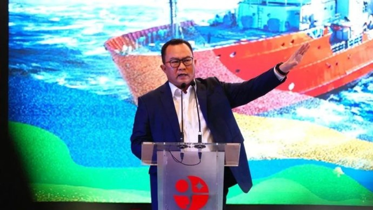 Kepala Badan Riset dan Inovasi Nasional (BRIN) Arif Satria dalam acara Market Sounding Proyek KPBU Pengelolaan dan Pembangunan Armada Kapal Riset Nasional BRIN di Jakarta, Rabu, 18 Februari 2026. ANTARA/HO-BRIN. (Antara)