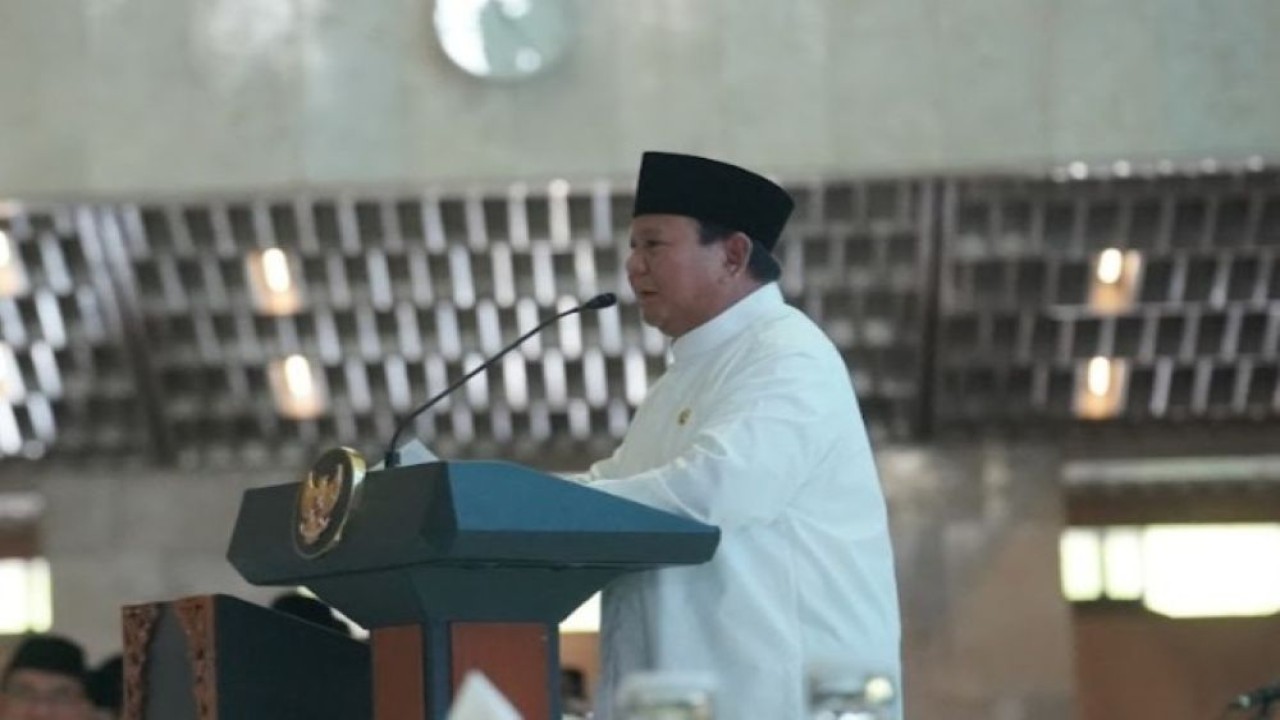 Presiden Prabowo Subianto saat menghadiri acara Bersatu dalam Munajat untuk Keselamatan Bangsa dan pengukuhan Majelis Ulama Indonesia (MUI) di Masjid Istiqlal, Jakarta, Sabtu (7/2/2026). (Foto: Dok/Istimewa)