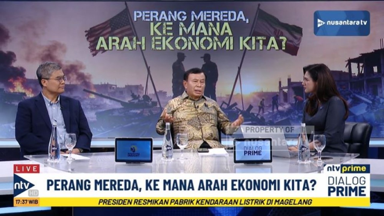 Presiden Komisaris NT Corp, Nurdin Tampubolon di program NTV Prime bertajuk “Perang Mereda, Kemana Arah Ekonomi Kita?” (Tangkap layar youtube Nusantara TV)