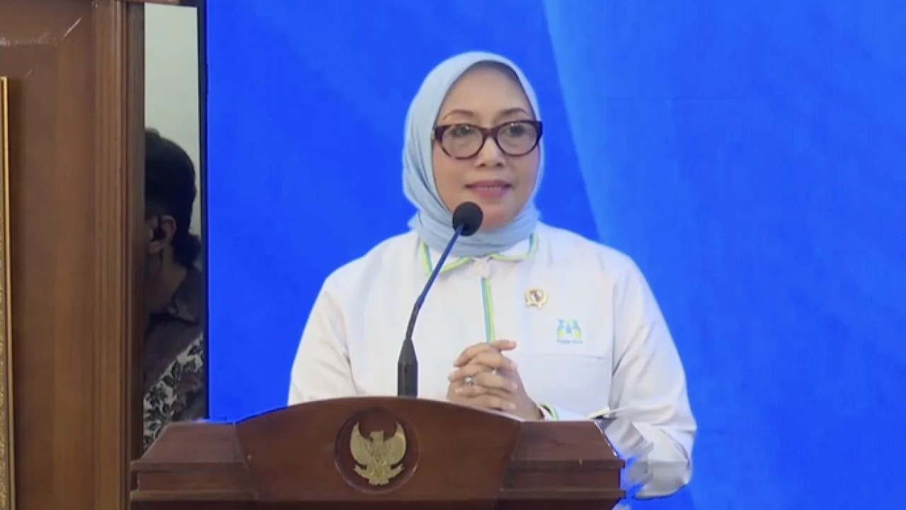 Tangkapan virtual Menteri Pemberdayaan Perempuan dan Perlindungan Anak (PPPA) Arifatul Choiri Fauzi dalam agenda Peluncuran Program Kerja Sama Pemerintah Indonesia dan United Nations Children's Fund (UNICEF) Periode 2026-2030 di Gedung Bappenas, Jakarta, Senin 20 April 2026. ANTARA/HO- (Muhammad Baqir Idrus Alatas) (Antara)