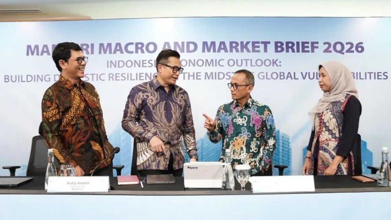 Konferensi pers Mandiri Macro and Market Brief 2Q26 yang digelar secara virtual di Jakarta, Senin (11/5/2026) (ANTARA/HO-Bank Mandiri) (Antara)
