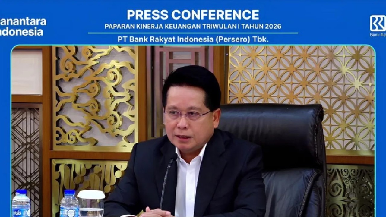 Direktur Utama PT Bank Rakyat Indonesia (Persero) Tbk (BBRI) atau BRI Hery Gunardi dalam Taklimat Media Kinerja Keuangan BRI Kuartal I 2026 secara daring di Jakarta, Kamis (30/4/2026). ANTARA/ Muhammad Heriyanto. (Antara)